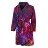 Red Purple Nebula Galaxy Space Print Men's Bathrobe