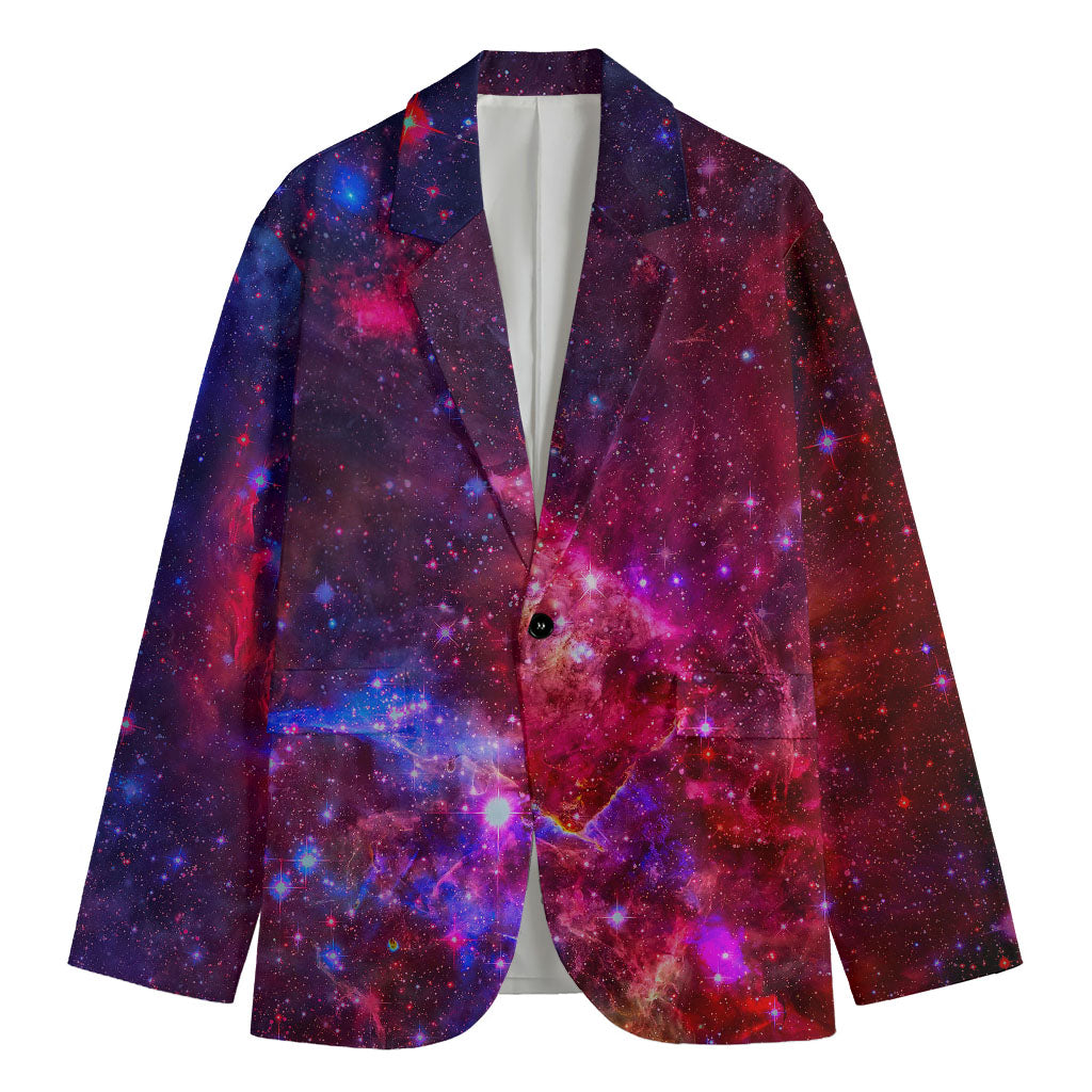 Red Purple Nebula Galaxy Space Print Men's Blazer
