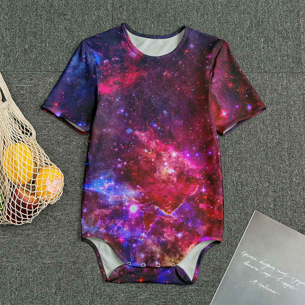 Red Purple Nebula Galaxy Space Print Men's Bodysuit