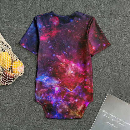 Red Purple Nebula Galaxy Space Print Men's Bodysuit