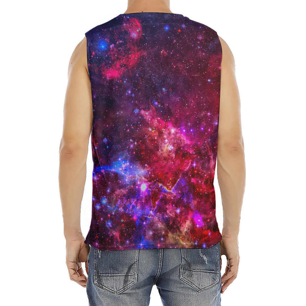 Red Purple Nebula Galaxy Space Print Men's Fitness Tank Top