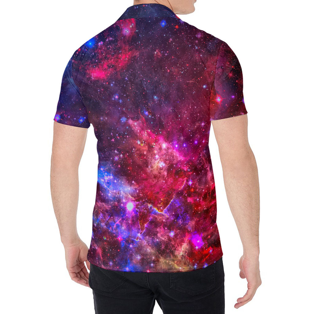 Red Purple Nebula Galaxy Space Print Men's Shirt