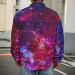 Red Purple Nebula Galaxy Space Print Men's Shirt Jacket
