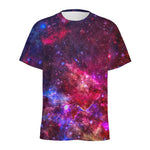 Red Purple Nebula Galaxy Space Print Men's Sports T-Shirt
