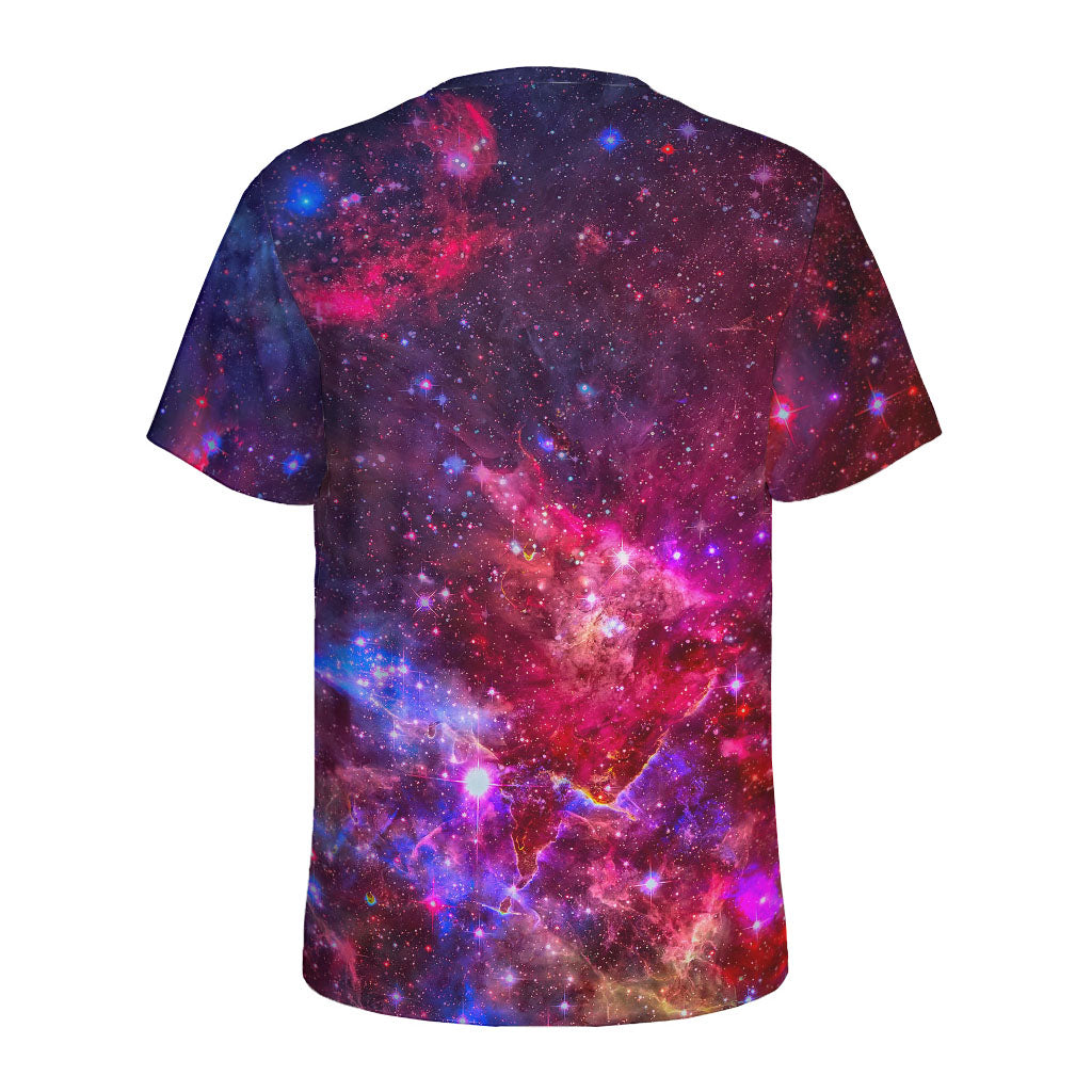 Red Purple Nebula Galaxy Space Print Men's Sports T-Shirt