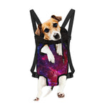 Red Purple Nebula Galaxy Space Print Pet Carrier Backpack