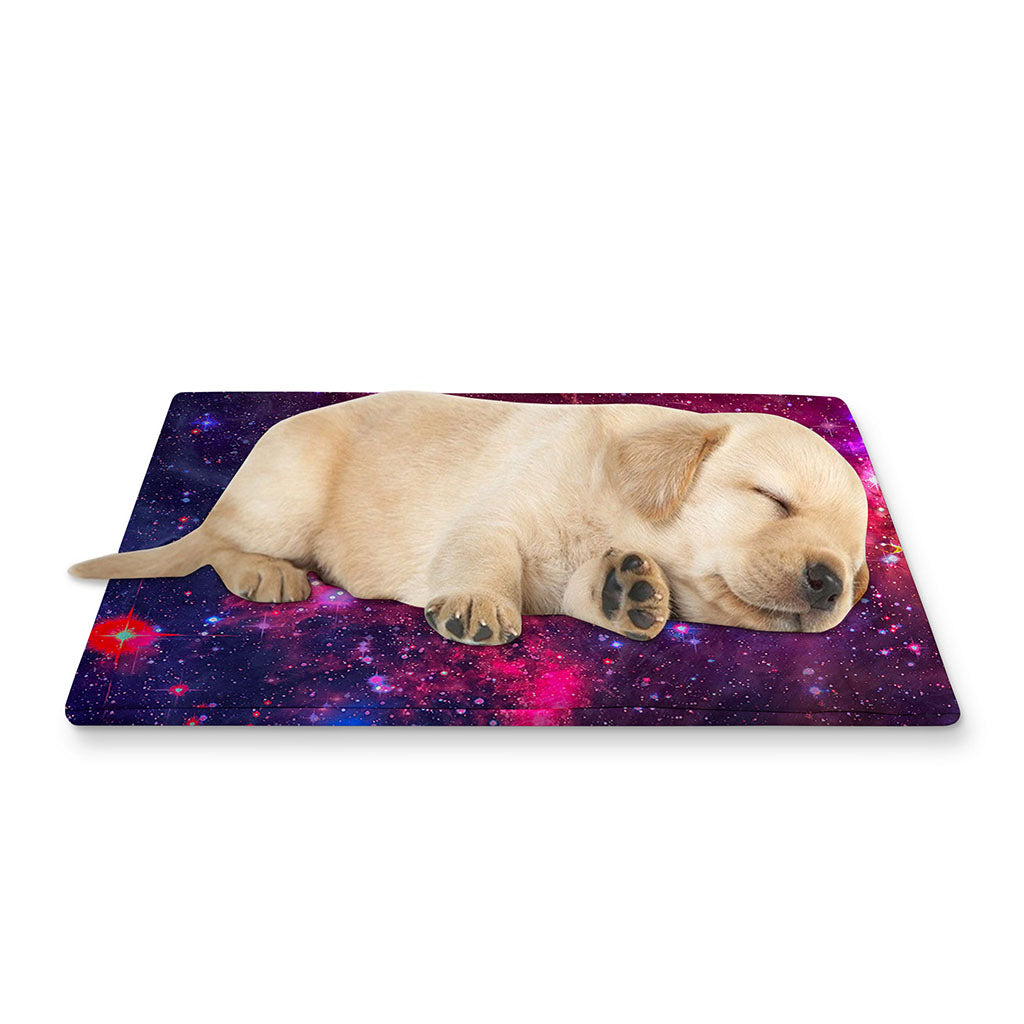 Red Purple Nebula Galaxy Space Print Pet Cooling Mat Cover
