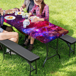 Red Purple Nebula Galaxy Space Print Picnic Table Cover