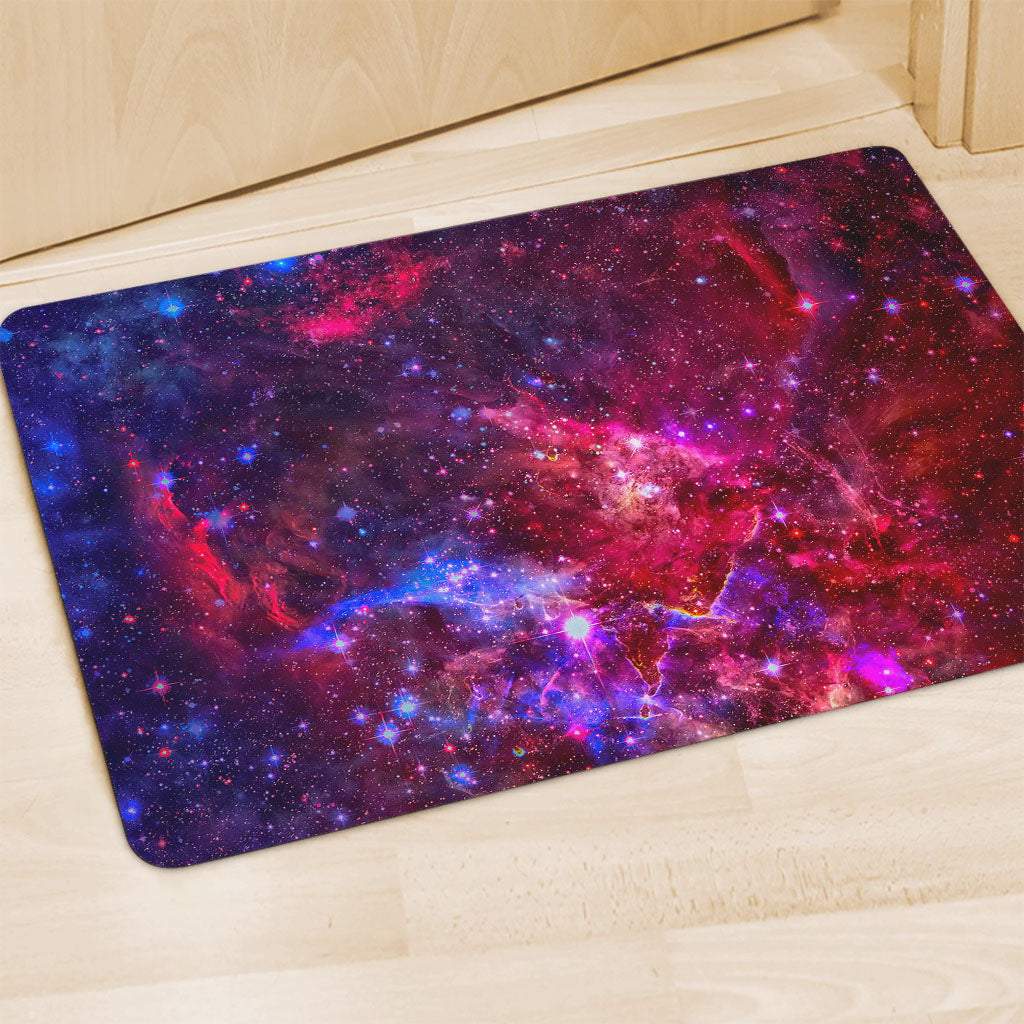 Red Purple Nebula Galaxy Space Print Polyester Doormat