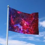 Red Purple Nebula Galaxy Space Print Polyester Flag