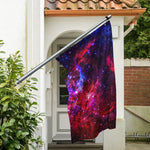 Red Purple Nebula Galaxy Space Print Polyester Flag
