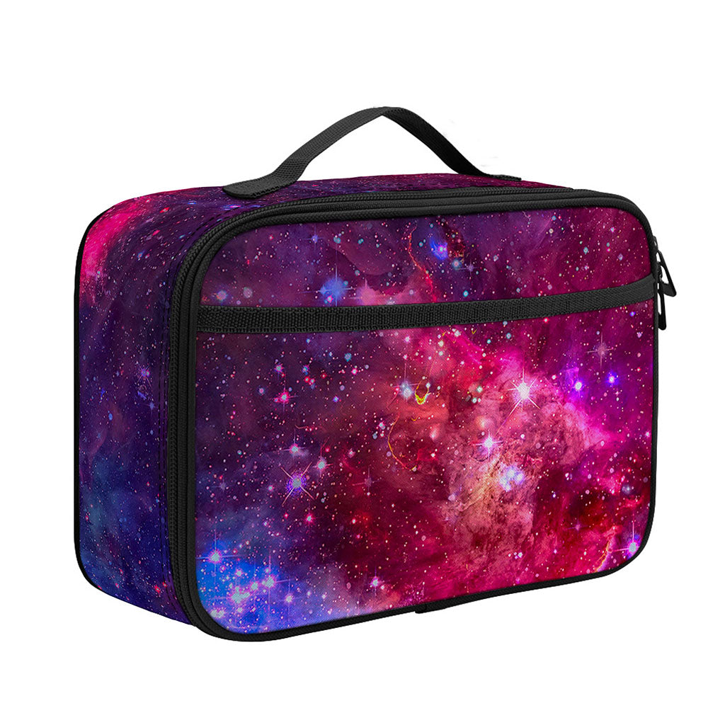 Red Purple Nebula Galaxy Space Print Portable Lunch Bag