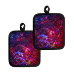 Red Purple Nebula Galaxy Space Print Pot Holders