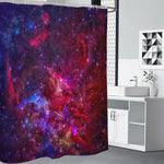 Red Purple Nebula Galaxy Space Print Premium Shower Curtain