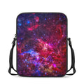 Red Purple Nebula Galaxy Space Print Rectangular Crossbody Bag