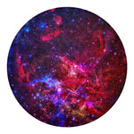 Red Purple Nebula Galaxy Space Print Round Blanket