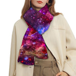 Red Purple Nebula Galaxy Space Print Scarf