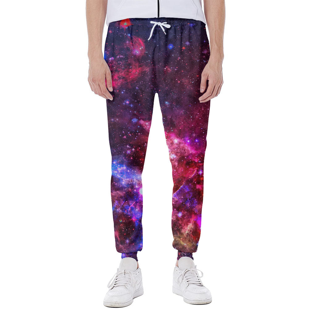 Red Purple Nebula Galaxy Space Print Scuba Joggers