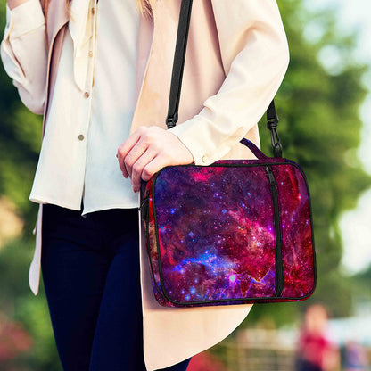 Red Purple Nebula Galaxy Space Print Shoulder Strap Bible Bag