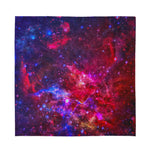 Red Purple Nebula Galaxy Space Print Silk Bandana