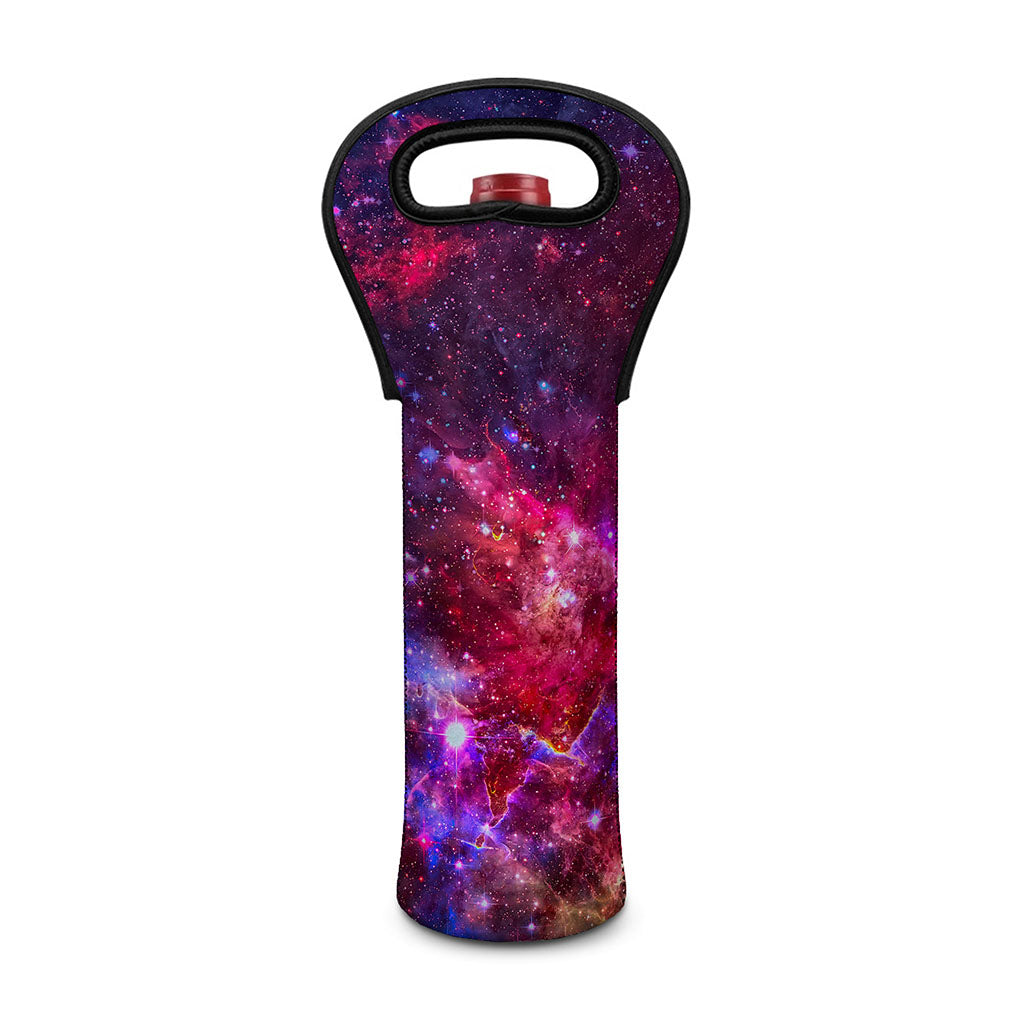 Red Purple Nebula Galaxy Space Print Single Neoprene Wine Tote