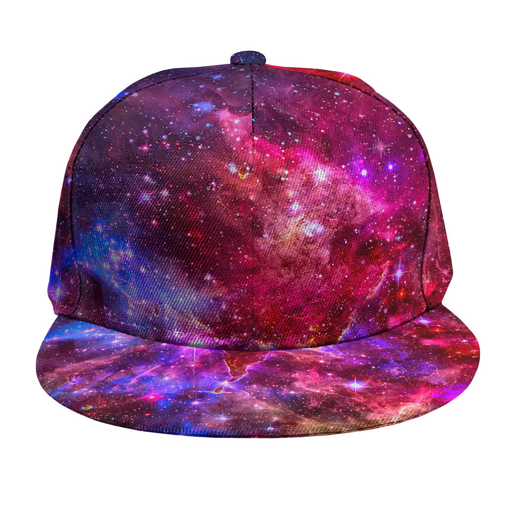 Red Purple Nebula Galaxy Space Print Snapback Cap