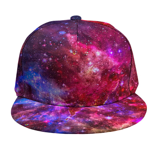 Red Purple Nebula Galaxy Space Print Snapback Cap