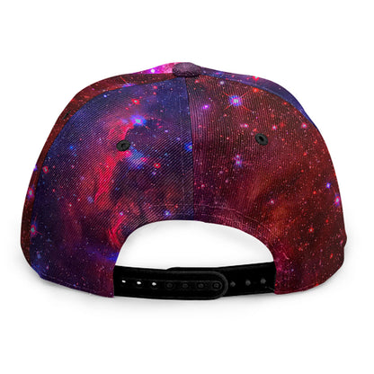 Red Purple Nebula Galaxy Space Print Snapback Cap
