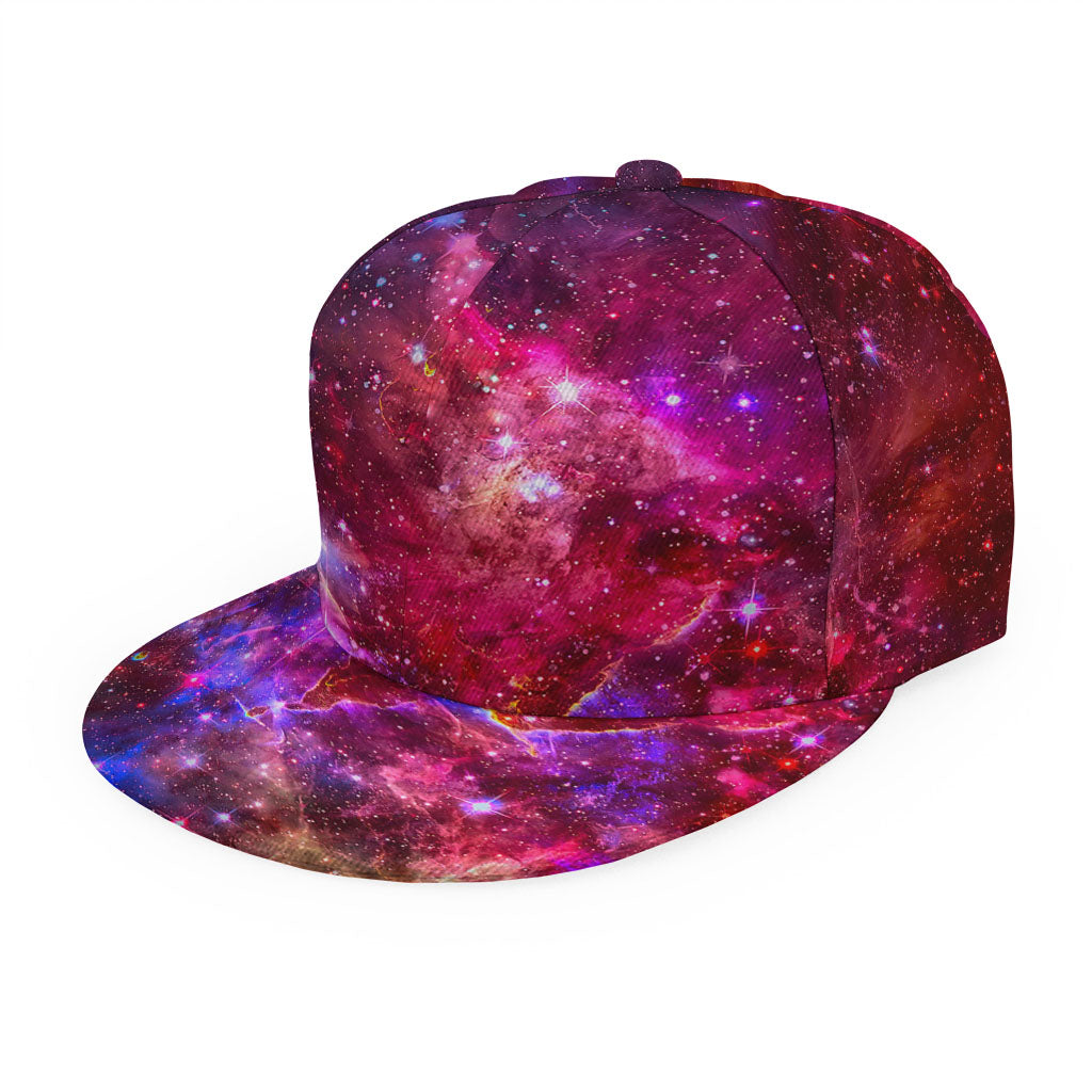 Red Purple Nebula Galaxy Space Print Snapback Cap