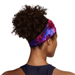 Red Purple Nebula Galaxy Space Print Sports Headband