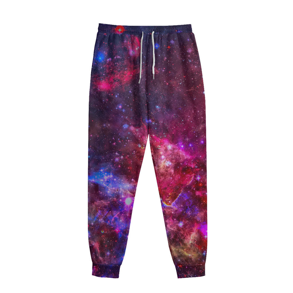 Red Purple Nebula Galaxy Space Print Sweatpants