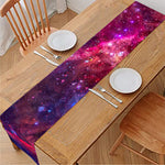 Red Purple Nebula Galaxy Space Print Table Runner