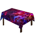 Red Purple Nebula Galaxy Space Print Tablecloth