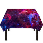 Red Purple Nebula Galaxy Space Print Tablecloth