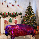 Red Purple Nebula Galaxy Space Print Tablecloth