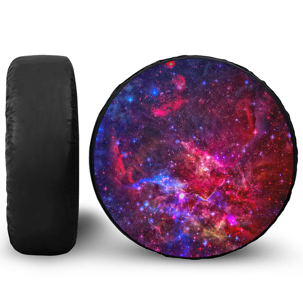 Red Purple Nebula Galaxy Space Print Tire Cover