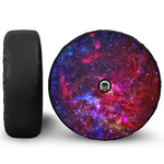 Red Purple Nebula Galaxy Space Print Tire Cover With Camera Hole