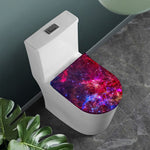 Red Purple Nebula Galaxy Space Print Toilet Lid Cover