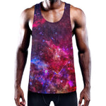 Red Purple Nebula Galaxy Space Print Training Tank Top