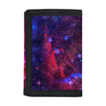 Red Purple Nebula Galaxy Space Print Trifold Wallet