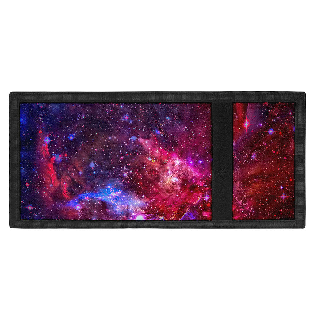 Red Purple Nebula Galaxy Space Print Trifold Wallet