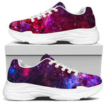 Red Purple Nebula Galaxy Space Print White Chunky Shoes