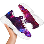 Red Purple Nebula Galaxy Space Print White Chunky Shoes