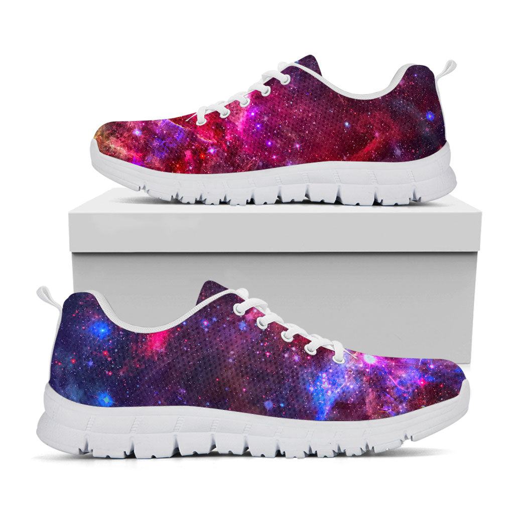 Red Purple Nebula Galaxy Space Print White Running Shoes