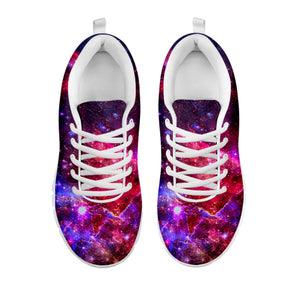 Red Purple Nebula Galaxy Space Print White Running Shoes