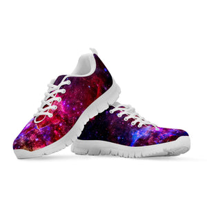 Red Purple Nebula Galaxy Space Print White Running Shoes