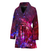 Red Purple Nebula Galaxy Space Print Women's Bathrobe