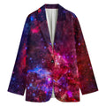Red Purple Nebula Galaxy Space Print Women's Blazer
