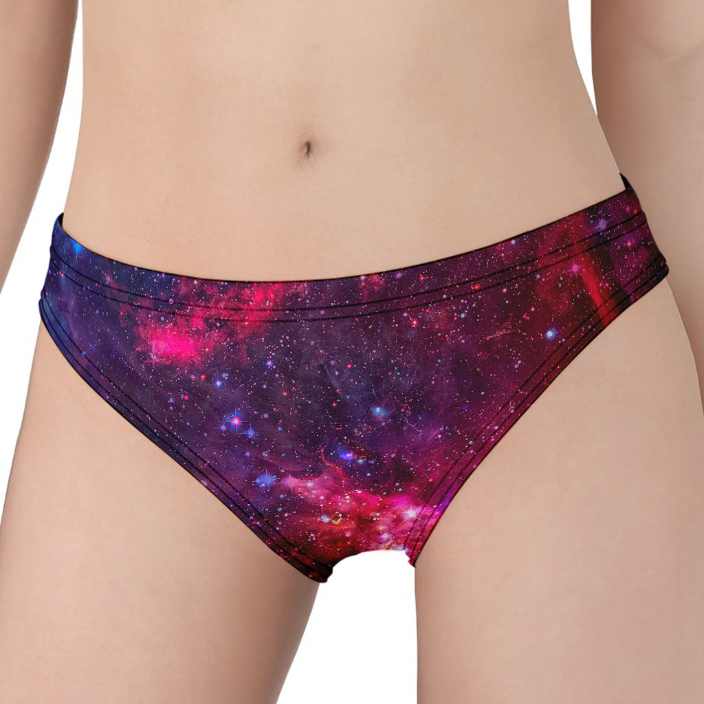 Red Purple Nebula Galaxy Space Print Women's Panties