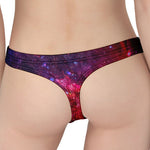 Red Purple Nebula Galaxy Space Print Women's Thong